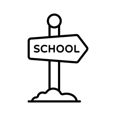 Modern tasarım tarzında okul tabelalarının ana simgesi