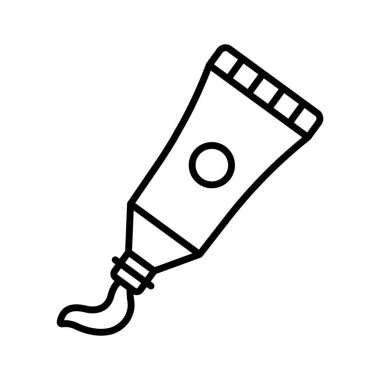 Resim sınıfını, yaratıcılığı ve okul çizim faaliyetlerini sembolize eden bir boya tüpü simgesi