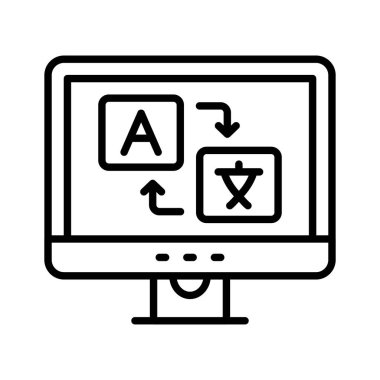 Dil çevirmeni ve premium vektörünün göz alıcı ana simgesi