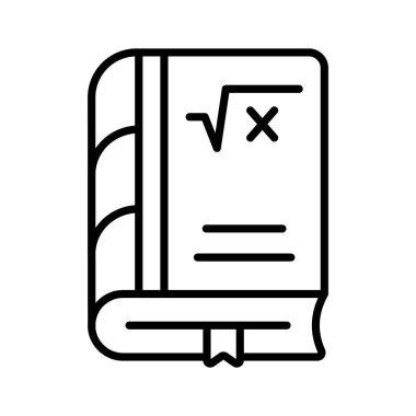Özenle dizayn edilmiş matematik kitabı, eğitim ve öğrenme ikonu