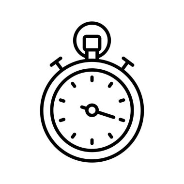 Kronometrenin şaşırtıcı bir taslak biçimi simgesi, vektör kullanmaya hazır