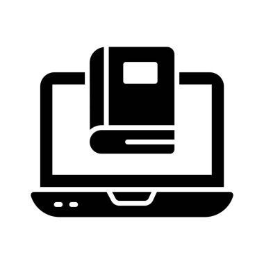 Sanal kütüphaneleri ve dijital okuma kitaplarını simgeleyen bir dizüstü bilgisayar.