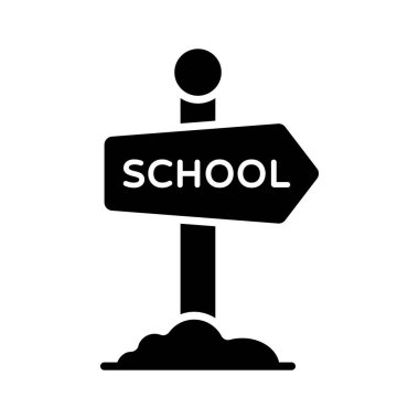 Modern tasarım tarzında okul tabelasının sembol simgesi