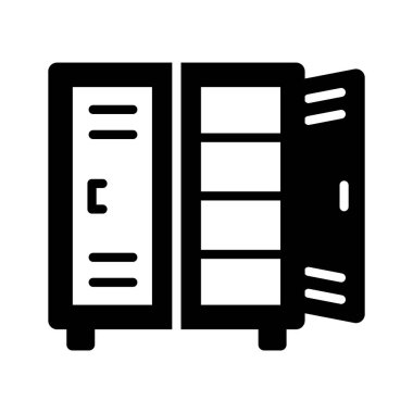 Okul dolabının simgesi öğrenci deposu, organizasyonu ve kampüs tesislerini simgeliyor.