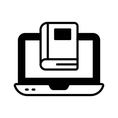 Sanal kütüphaneleri ve dijital okuma kitaplarını simgeleyen bir dizüstü bilgisayar.