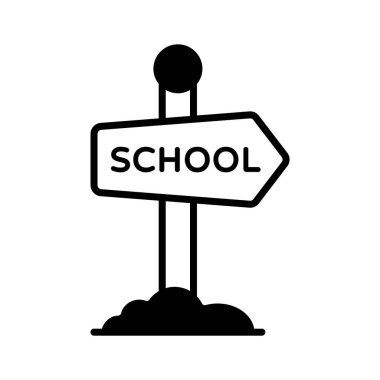 Modern tasarım tarzında okul tabelasının sembol simgesi