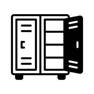 Okul dolabının simgesi öğrenci deposu, organizasyonu ve kampüs tesislerini simgeliyor.