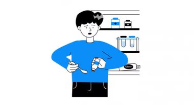 Sıvı tıbbın canlandırılmış bir el çizimi