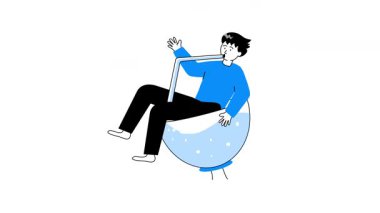 Yaz içkisinin keyfini çıkaran genç bir çocuk canlandırma yapmaya hazır.