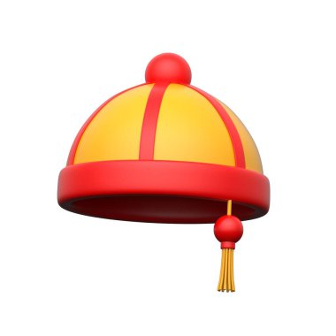 Bu Çin şapkası, geleneksel Çin şapkası, görsel olarak mükemmel olan 3D ikonunu al.