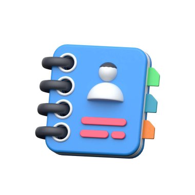 Müşteri yönetimi ve müşteri kayıtları, adres defterinin 3d simgesi