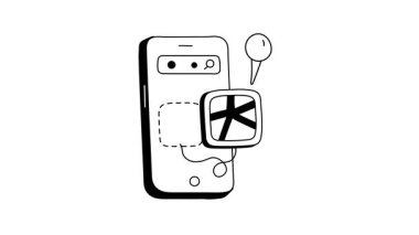 Bir pin ile çevrimiçi bir navigasyon haritası gösteren akıllı telefon ekranı