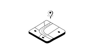 Moda el çizimi konum haritasının modern stil simgesi