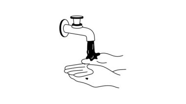 Ellerin yıkandığı musluk, birinci sınıf yıkama ikonu.