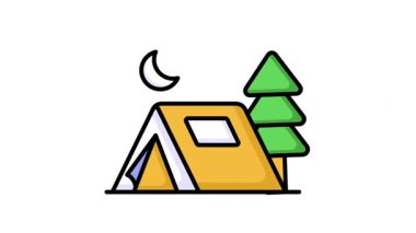 Kumaştan yapılmış ve doğa kampı için tasarlanmış doğa şartlarından ve uyuyacak bir yerden korunma amaçlı geçici bir barınak.