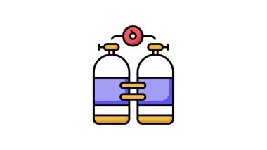 Tüplü dalış sırasında su altında nefes almak için kullanılan bu özel ikon animasyonunu indirin