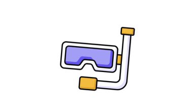 Şnorkel maskesinin güzel tasarlanmış animasyon vektörü modern tarzda, simge canlandırması kolay