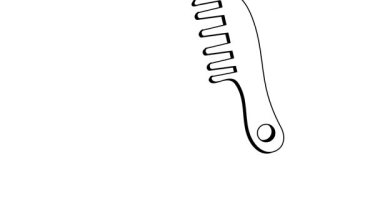 Modern el çizimi saç tarağının animasyon simgesi, özel kullanıma hazır.