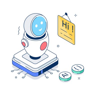 Arkadaş canlısı yapay zeka robotu, zeki asistanlar ve otomasyon.