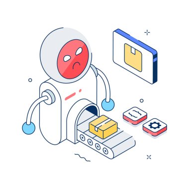 ai otomasyonunun görsel olarak çekici bir izometrik çizimi