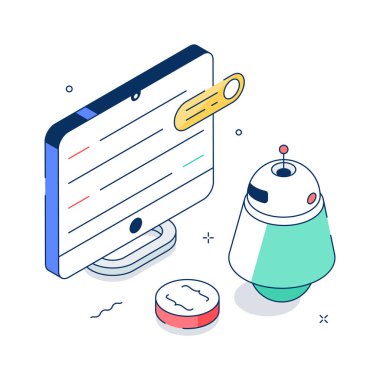 Yapay zeka programlamasını gösteren Isome robot kodlama kavramı
