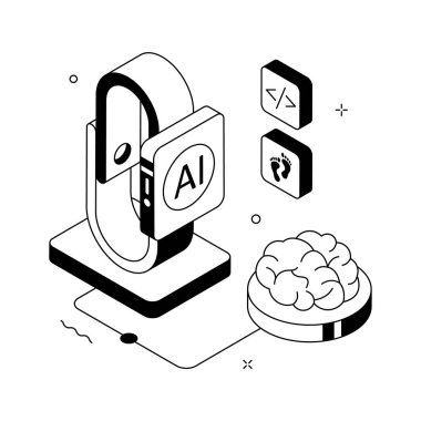 Bu izometrik simgeyi akıllı hareket kavramını göster