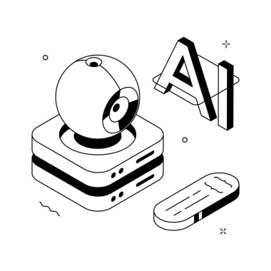 İyi tasarlanmış, robot sunucusunun izometrik stili inanılmaz.