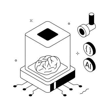 Beyin koruma ve sinirsel ağların izometrik çizimlerini ele alalım.