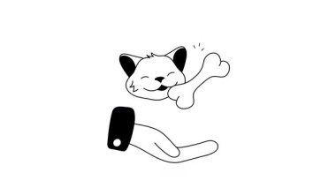 Sevgi ve evcil hayvanlara ilgi göstermeyi sembolize eden hoş bir illüstrasyon.