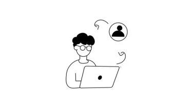 İletişim ve bağlantıları sembolize eden çevrimiçi bir kişi