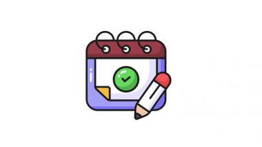 Zamanlama planlayıcı vektör animasyon tasarımı tasarımı ile takvimdeki işaretleri işaretle