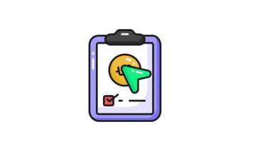 Finansal belgenin konsept vektör animasyonunu tasvir eden sayfa üzerindeki dolar, simge canlandırması kullanmaya hazır