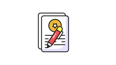 Sözleşmenin, anlaşmanın veya sertifika simgesinin konsept vektör animasyonunu gösteren belgeler