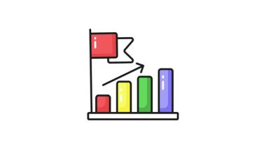 Büyüme grafiğinin bu düzenlenebilir vektör animasyonunu, iş analiz simgesi animasyon tasarımı