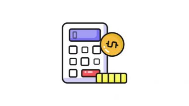 Para hesaplama konsept vektör animasyonu, para hesaplama canlandırma animasyonu gösteren hesap makinesi