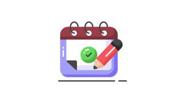 Zamanlama planlayıcı vektör animasyon tasarımı tasarımı ile takvimdeki işaretleri işaretle