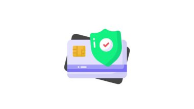 ATM kartı koruma kalkanı, güvenli ödeme konsepti ikon canlandırması, kredi kartı güvenlik vektör canlandırması