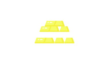 Altın külçelerinin büyüleyici bir ikon animasyonu, modern altın külçeleri vektör animasyon tasarımı, finansal konsept ikonu animasyonu