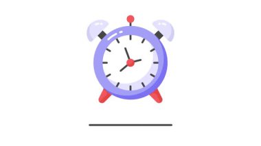 Alarm saatinin düzenlenebilir biçiminde moda simge canlandırması, kullanımı ve indirmesi kolay