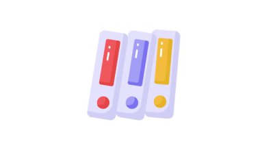 Dosyaların modern tarzda bir vektör canlandırması, klasörlerin modaya uygun düz simge canlandırması