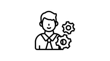 İşe alım sürecinin basit bir simgesi, iş ve işe alım uygulamaları için ideal.