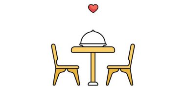 Romantik bir düğün yemeği için hazırlanmış güzel bir masa.