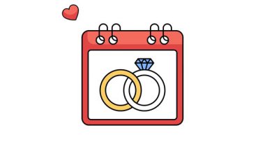 Özel tarihi gösteren alyanslı bir takvim.