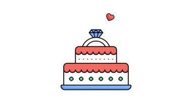 Evliliğin tatlı başlangıcını simgeleyen çok katlı bir düğün pastası.