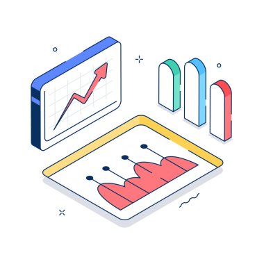 Büyüme grafiğinin birinci kalite izometrik çizelgesi, iş performansı