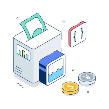 Moda tarzında para dalgalanmalarının modern izometrik bir gösterimi