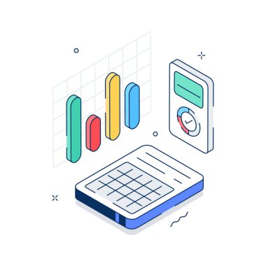 İzometrik tarzda piyasa raporunun yaratıcı tasarımı