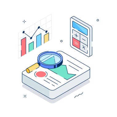 Denetim raporunun şu modern izometrik illüstrasyonuna bir bakın.