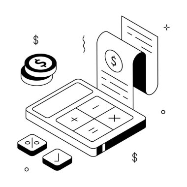 Finansal hesaplamaların göz alıcı izometrik çizimi