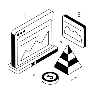 Büyüme grafiğinin birinci kalite izometrik çizelgesi, iş performansı